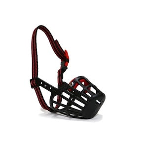 Ancol Plastic Muzzle Black/red size 8