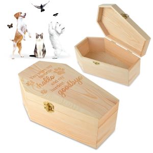 SMAODSGN Pet Memorial Urn Wood Coffin Box