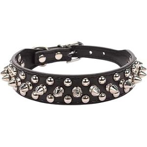 ETOPARS Spiked Studded Leather Dog Collar